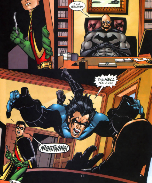 Dick handling Bruce’s ‘death’ in an emotionally mature way I see. (Gotham Knights 010)