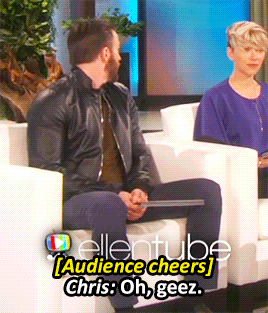 bealeeve-me:  in which we are all Scarlett Johannson [x] bonus Chris being a dork