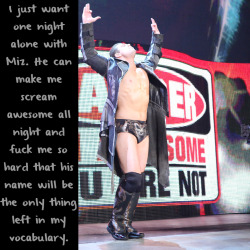 Wwewrestlingsexconfessions:  I Just Want One Night Alone With Miz. He Can Make Me