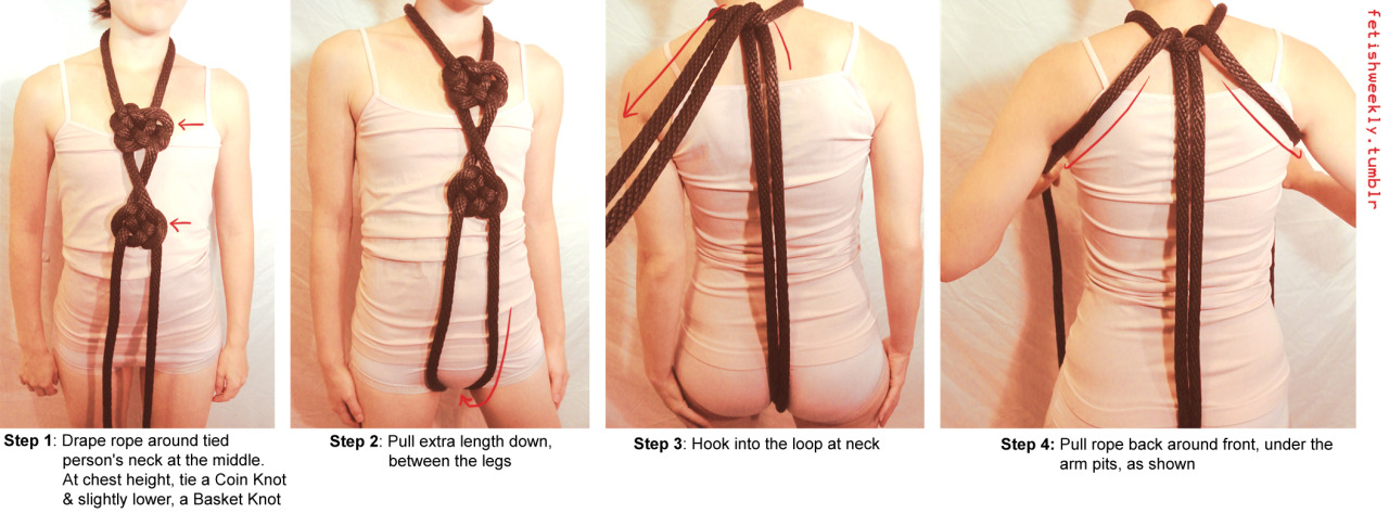 spicenwolf:  fetishweekly:  Shibari Tutorial: Coin Basket Harness Video on how to