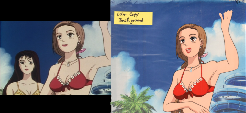  Looking at the anime cel does make me wish the show was rescanned to fix how dark the colors were i