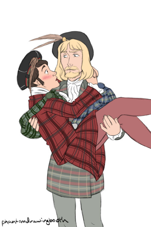 phantomdrawingbooth:The Scotsman on a horse running off with the groom! (I took some liberties with 