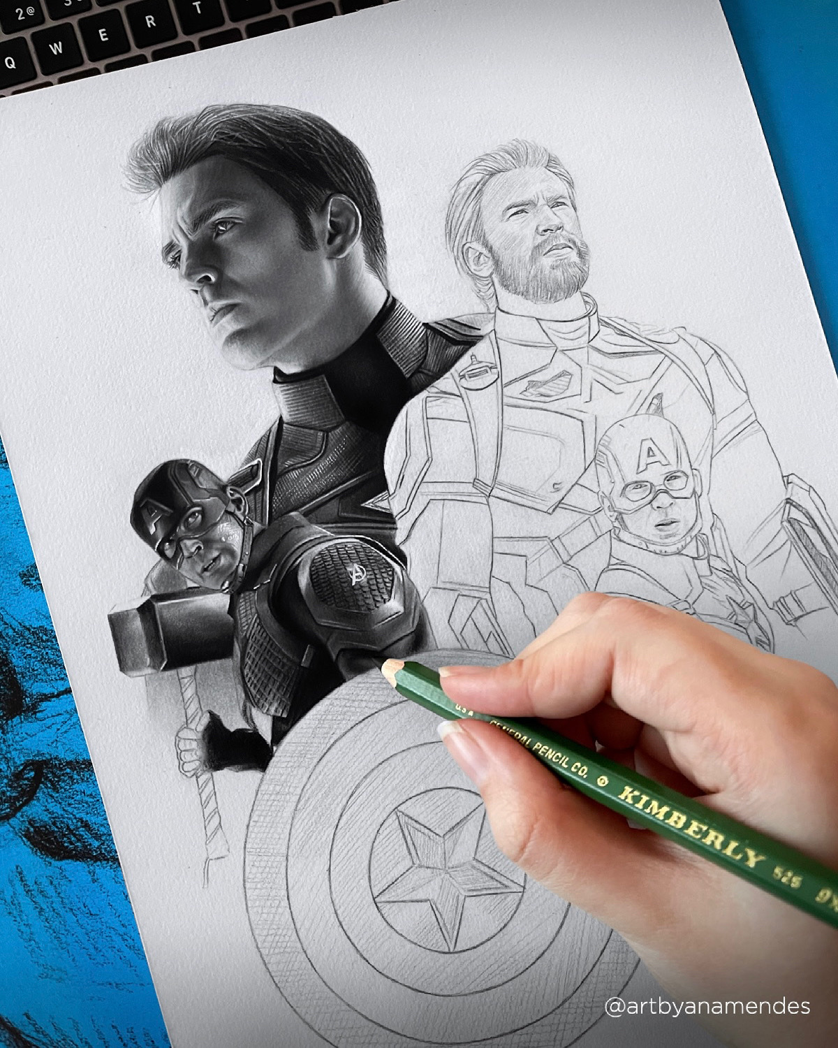 Easy How to Draw Captain America Tutorial and Coloring Page