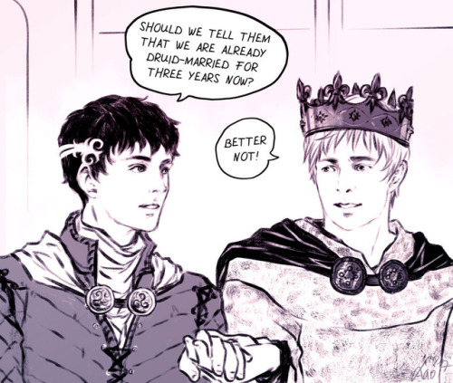 lao-paperman:The Royal Wedding Over the years, the bond between King Arthur and Lord Emrys grew and 