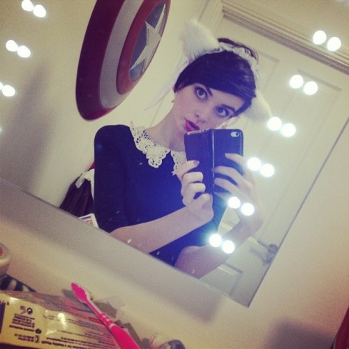 missellacronin:  Th important thing about tonight is I’ve had buck fizz and I’m wearing cat ears  Georgeous girl!