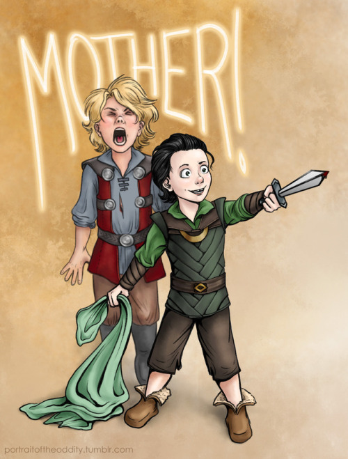 portraitoftheoddity:Y’all asked for this lil’ murder-moppet, so here you go! Loki discovering his li