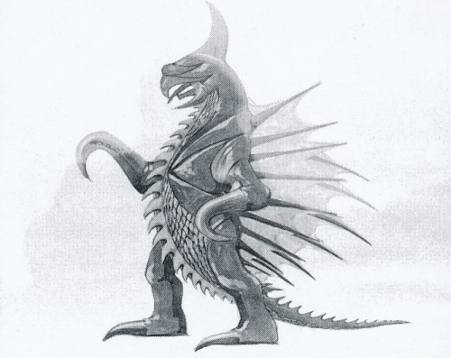 Gigan concept art for Godzilla vs. Gigan. The artist is unknown, though the art is based on Takayosh