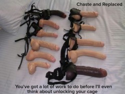 his-keyholder-domme: chaste-and-replaced:  Original Caption  @mb-43 this is what you will be working your way through.   and then my slave - and only then - you might be allowed to edge.   Perhaps.    Oh my&hellip;.:o I want that collection..:*