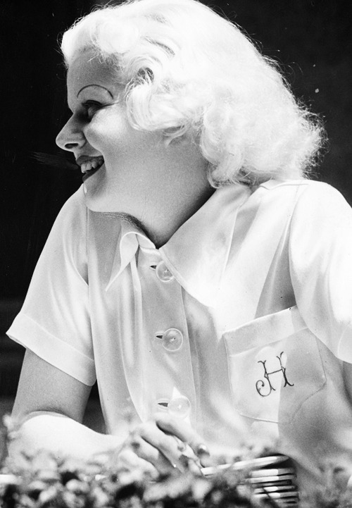  Jean Harlow wearing personally monogrammed blouse, 1935 