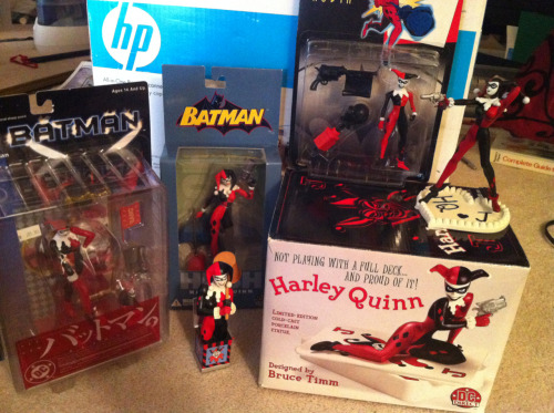maidenofmischief:  OMG. My friend Greg sent me a buuuunch of HQ collectables that he couldn’t keep anymore. I’M SO HAPPY I COULD CRY! They are going to have a good home and eventually a display case to live happily in. Not pictured is a Harley marionette.