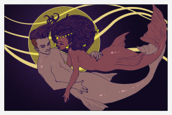 trungles:  artoftrungles:  Can’t get enough merpeople  I honestly don’t see enough merpeople of color, and I thought, “WAIT. I DRAW THINGS.” 