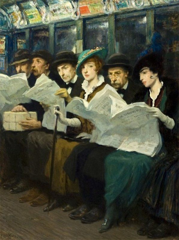 afroui:   Francis Luis Mora | Subway riders, New York 1914 