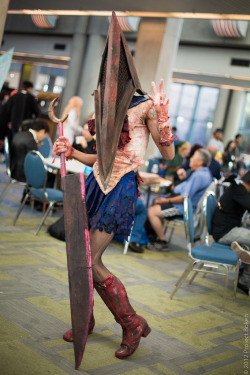 cosplayeverywhere:  Pyramid Head x Sailor Moon  *Triangle Girl.Pyramid Head&rsquo;s Sister.