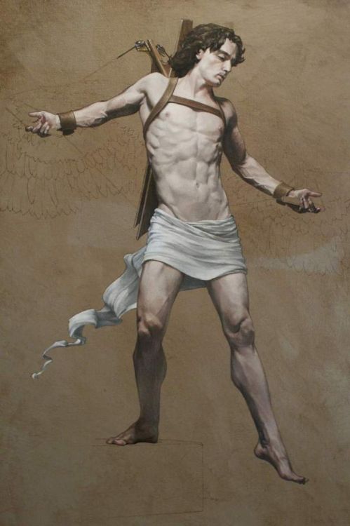 antonio-m:Study for the Triumph of Icarus by Bryan Larsen, American. oil on panel