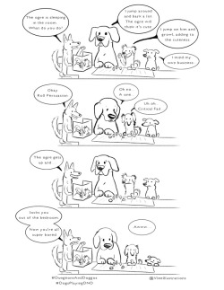 dndoggos: The Ogre.  The very first Dungeons and Doggos comic! 