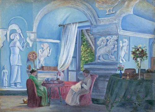 artist-marianne-north: In the Old Palace, Kandy, Ceylon (Sri Lanka), 1880, Marianne North