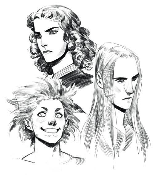 phobso:Some of my bw sketchesCharacters of my comics and Sauron