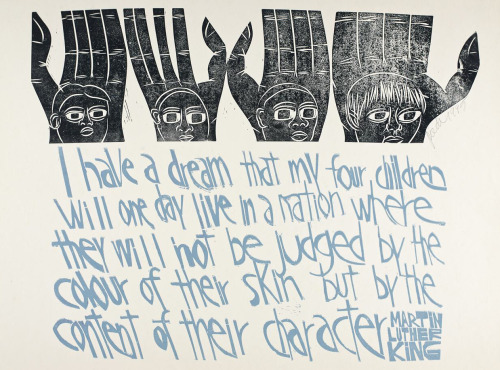 furtho:  Paul Piech’s print including text from Martin Luther King’s I Have A Dream speech (via here)