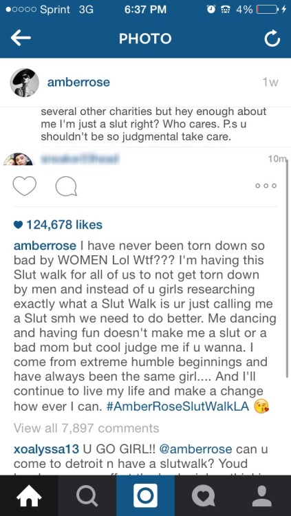hella-short:  Why ain’t any of y'all fake feminist talking about the amazing thing Amber Rose is doing right now? 