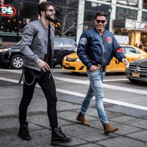 fashionvanity: Jacket (left): TighaJacket (right): PARAVALJeans (right): BalmainShoes (left): Dr. Ma