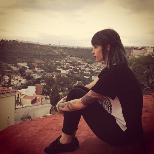 fridahsg:  Sunset 😛 #girlswithtattoo #suicidegirls #girlstattoo #sunset 