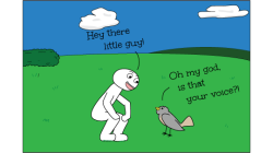 tastefullyoffensive:  Birds are jerks. (comic