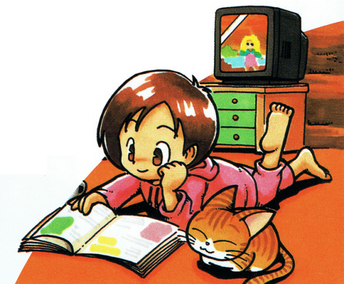 thevideogameartarchive: Artwork of the girl from Harvest Moon GB. [The Video Game Art Archive][Suppo