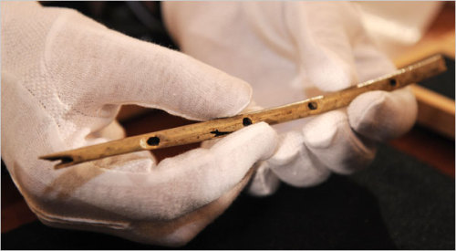 35,000 year-old flute carved from a vulture bone. Found in modern-day Germany, these are the oldest 