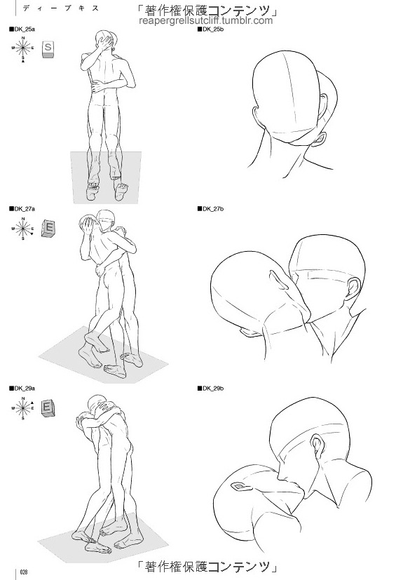 reapergrellsutcliff:  ‘Kiss Scene rough sketches - Drawing for Boys Love (Yaoi)’