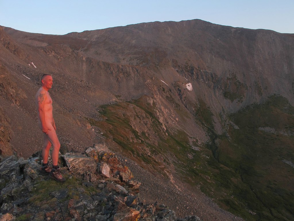 coloradowildboys:  Base Mt. Father Dyer at sunrise; approx 12K ft.Only wearing boots
