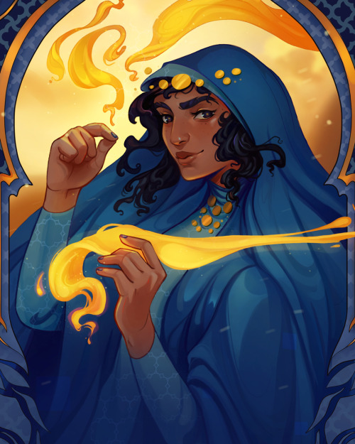 Nahri from The City of Brass.Dust cover commissioned by @foxandwit!