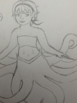 Justanotherweirdonamedtaira:  Sketch Of Mermaid!Rose Based On Ikimaru’s Design