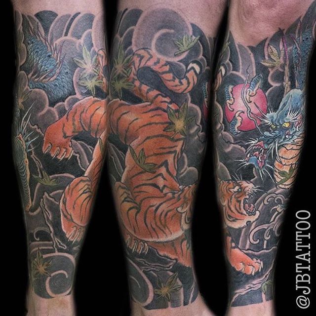 Green Lotus Tattoo — Tiger from leg sleeve by @jbtattoo ! #tattoo...