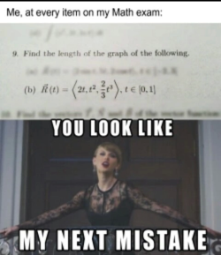 crazykupkake:  Thank you taylorswift for your song “Blank Space”. Not only I like it, I can use it for my math exams. 😸