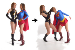 Nude-Superheroines:  Ms. Marvel Vs. Supergirl