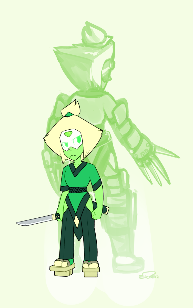 sidenart:  Having lost favor with the lord diamonds and cast out, the ronin Peridot