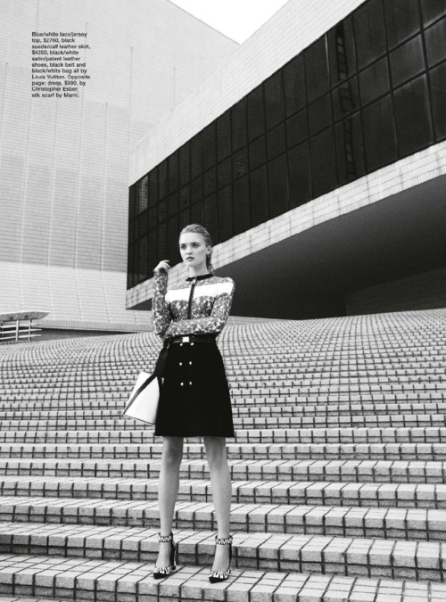 Claudia Wilkinson with architecture in “Postcards from Hong Kong” for Marie Claire Austr