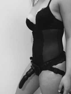 hersubmissiveforlife:  Before Mistress strap-on