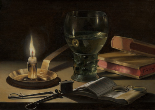 mauritshuis-museum: Still Life with Lighted Candle, Pieter Claesz, 1627, Mauritshuis MuseumPieter Cl