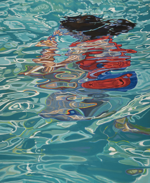 sfmoma:Big Merge/Submerge (for A and J), 50x41 in., oil on linen, 2019, Claudia Waters  www.claudiaw