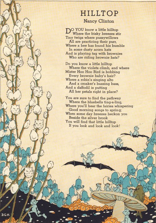 Dorothy G. Henderson, ‘Girl and Dancing Fairy Ring’, for 'Hilltop’ by Nancy Clinto