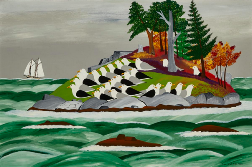 Joe NorrisSeagulls on Island and Schooner, 1983