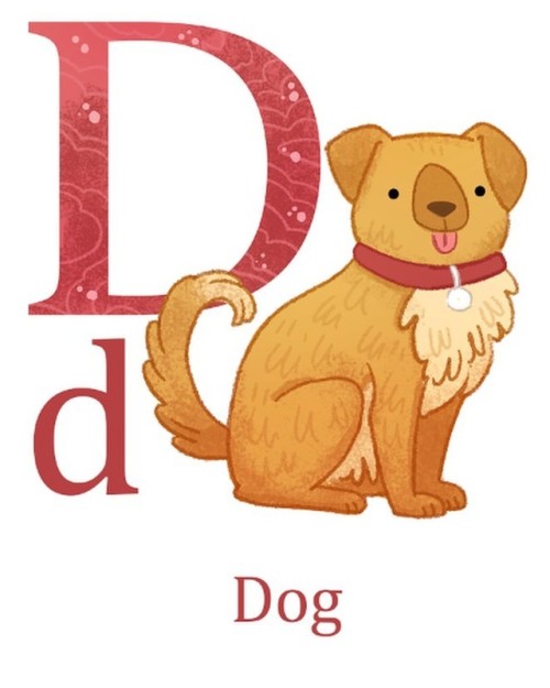 D is for Dog! #alphabet #alphabetchallenge #dog #dogcartoon #dogart #chibidog #cute #babygifts #lear