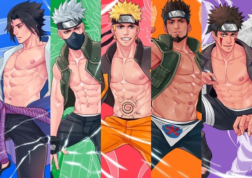 maorenc: Naruto male characters for my Patreon February rewards. Support me on Patreon before end of