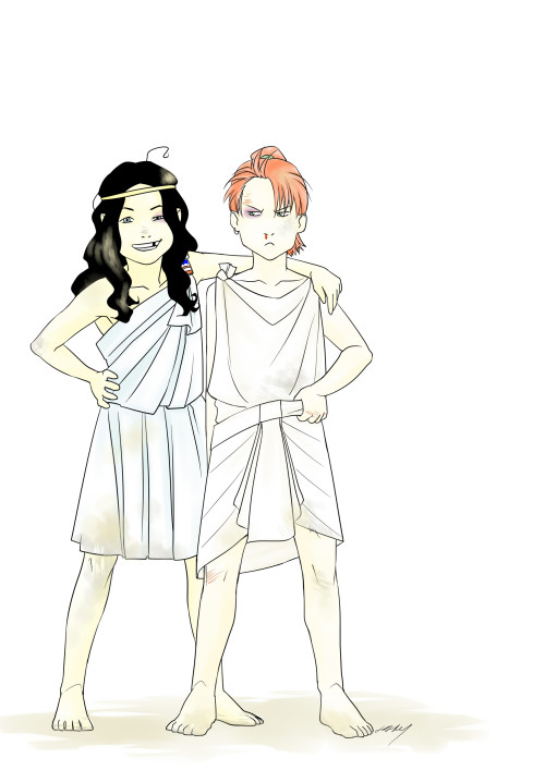 Diana and Artemis being cute amazon kids, well, maybe not so much, but yet somehow… And looks