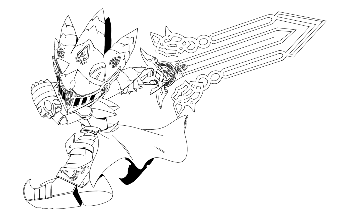 and the black knight sonic coloring pages