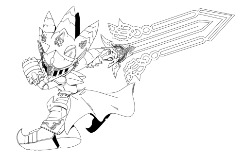 silvermun: a few people asked so I have the lineart here of Excalibur Sonic if you wanna colour it :