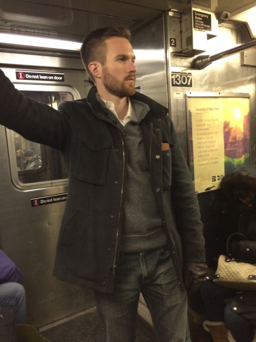 redjacknyc:  nychotguys:  Perfect Scruff!Tanks everydayhotness:Downtown 2 Train - NYC - 2/13/15 SET 1  Like this? Follow these:nychotguys subwayseries themenofmasstransit guysonthetrain unauthorizedportraits tapthatguy ruddycherry menofthemetro  Gingery