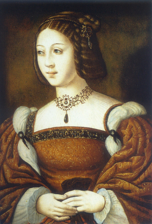 Portrait of Isabella of Portugal,Holy Roman Empress,attr to Joos van Cleve,c.1526