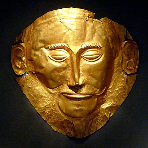 German archaeologist Heinrich Schliemann was born 6 January 1822. In 1876 he unearthed the so-called Mask of Agamemnon in Mycenae. The gold mask, dating to the 16th century BCE, is in the Greek National Archaeological Museum in Athens.